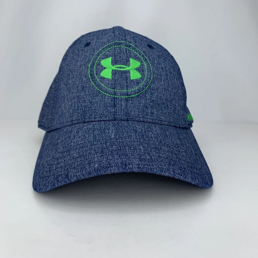 Under Armour Golf Hat LG / XL Fitted Stretch Heather Blue Green Soft Light Cap